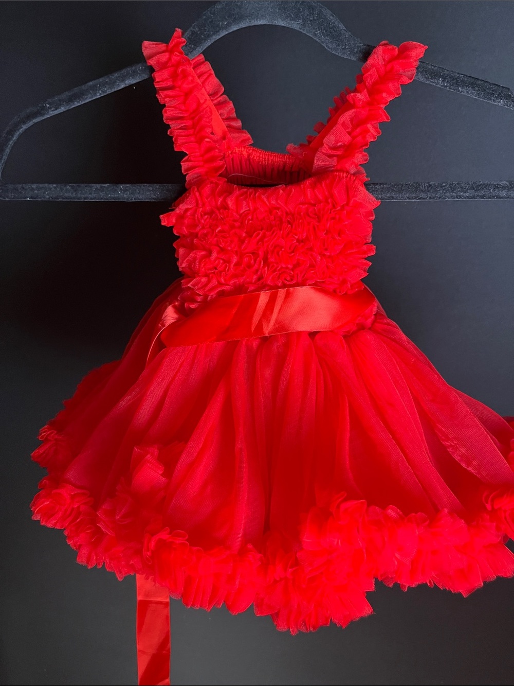 Ruffle Butts Red Tulle Party Dress Size 0-12 months